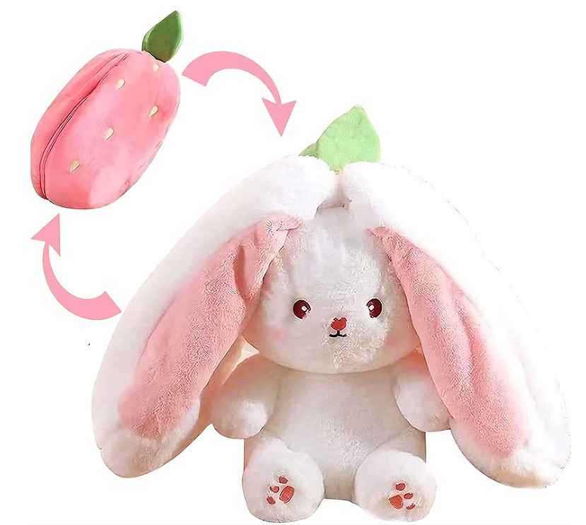 Creative Plushie Animals Plush Strawberry Rabbit | Soft Fruit Toy Rabbit