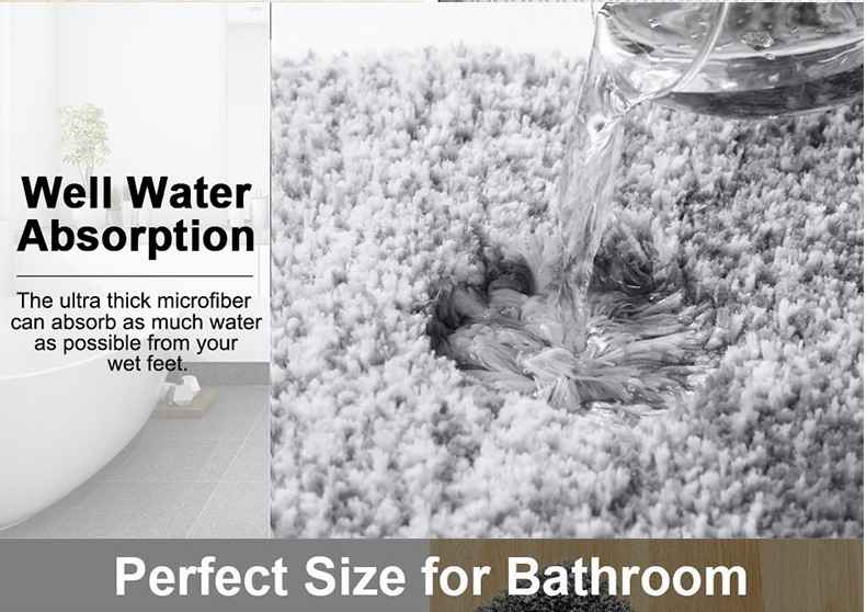 Luxury Bathroom Rug Soft and Absorbent Microfiber Bathroom Rugs