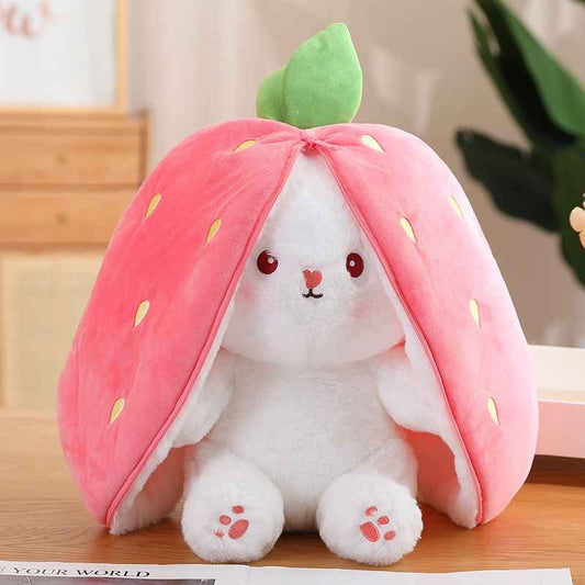 Creative Plushie Animals Plush Strawberry Rabbit | Soft Fruit Toy Rabbit