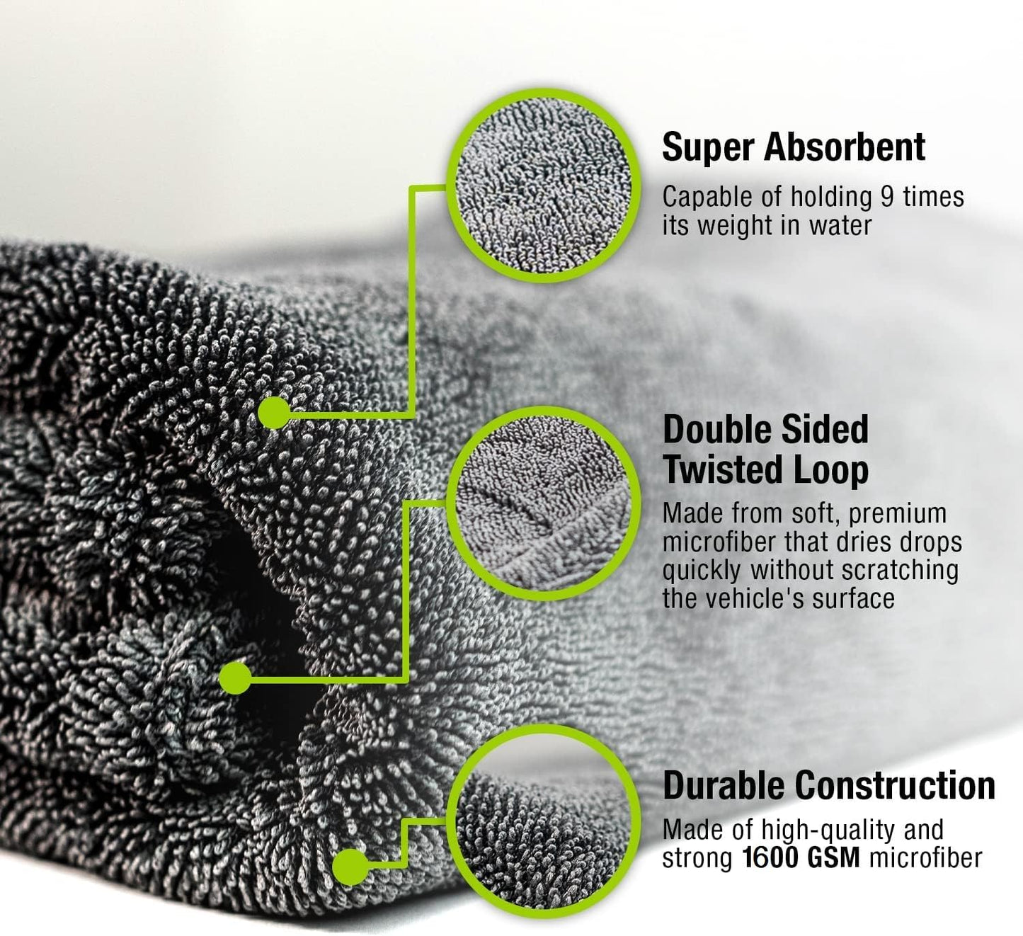 Premium 1200 GSM Microfiber towel for Car , bike, glass Washing